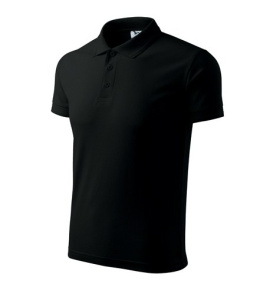 Koszulka Polo męska czarna Pique Polo- ADLER MALFINI