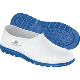 krótkie chodaki gumowe białe, buty wodoodporne