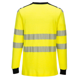 Koszulka antyelektrostatyczna, trudnopalna z długim rekawem, żółto-czarna FR701
