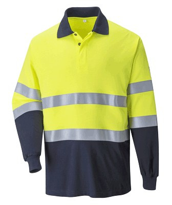 FR74 Dwukolorowa koszulka polo trudnopalna i antystatyczna FR74 Dwukolorowa koszulka polo trudnopalna i antystatyczna