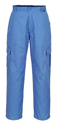 Spodnie ESD do pasa antyelektrostatyczne , niebieskie