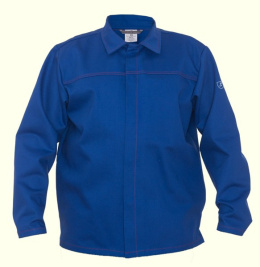 Bluza trudnopalna, niebieska, bawełniana, zapinana na napy, Gramatura 380 g/m2, bluza robocza spawalnicza