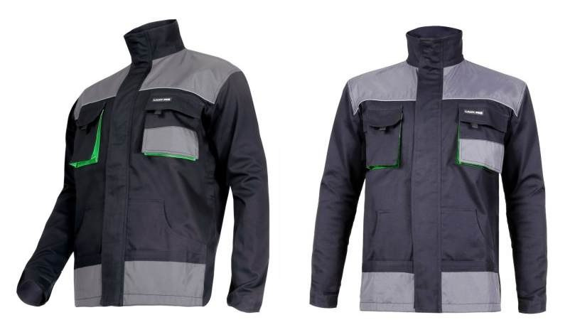 Bluza ochronna 100% bawełna szaro, czarna z zielonymi wstawkami Bluza ochronna 100% bawełna szaro, czarna z zielonymi wstawkami