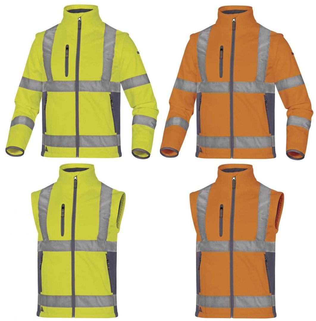 Kurtka ostrzegawcza SOFTSHELL OSTRZEGAWCZA Z ODPINANYMI RĘKAWAMI Kurtka ostrzegawcza SOFTSHELL OSTRZEGAWCZA Z ODPINANYMI RĘKAWAMI