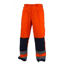 HSV-WOR odblaskowe spodnie robocze pomarańczowe, do pasa