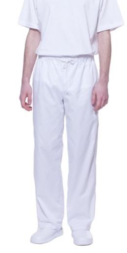 PR-BH Spodnie białe, na gumkę, wciągane, bez kieszeni
