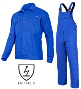 Ubranie antyelektrostatyczne, odzież antystatyczna, ADR, niebieska