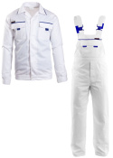 Ubranie robocze MAX POPULAR, białe - bluza + spodnie ogrodniczki