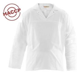 Bluza biała wcigana z długim rękawem, odzież HACCP
