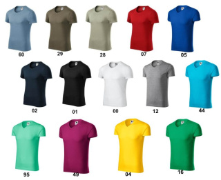 146 KOSZULKA T-SHIRT SLIM FIT MĘSKA V-NECK - ADLER/MALFINI, dopasowana,