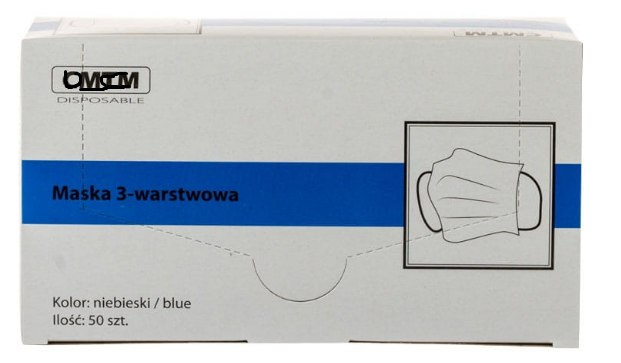 Maseczka trójwarstwowa, higieniczna Maseczka trójwarstwowa, higieniczna