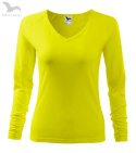 127 koszulka damska z długim rękawem longsleeve żółta cytrynowa