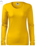 t-shirt z długim rękawem damski żółty