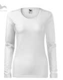 t-shirt z długim rękawem damski biały