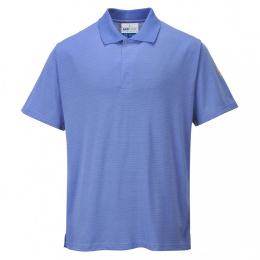 Koszulka ESD Polo antystatyczna niebieska na króki rękawek