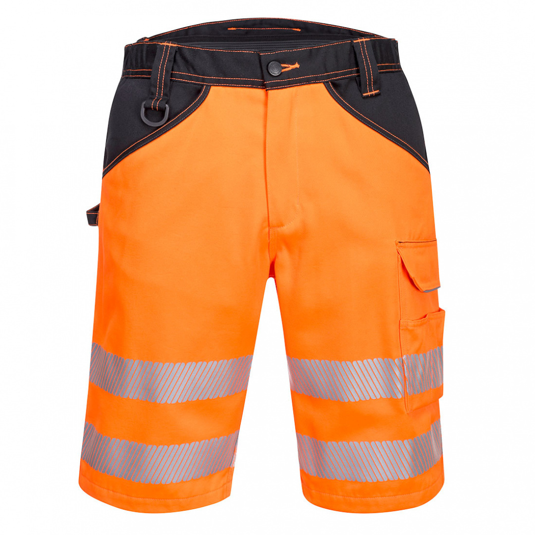 Spodenki robocze pomaranczowe Portwest szorty ostrzegawcze z pasmai odblaskowymi Spodenki robocze pomaranczowe Portwest szorty ostrzegawcze z pasmai odblaskowymi