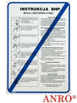 Instrukcja mycia i dezynfekcji rąk - płyta PCV - 210x290 mm