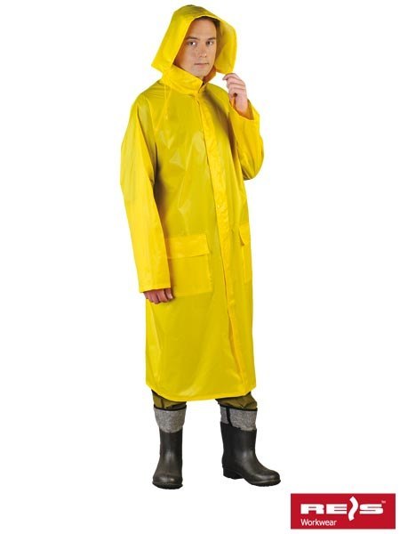 Płaszcz przeciwdeszczowy z kapturem żółty