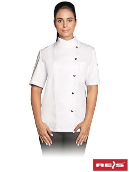 Bluza kucharska damska z krótkim rękawem zapinana na zatrzaski