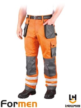 LH-FMNX-T PSB spodnie robocze męskie pomarańczowe z pasami odblaskowymi