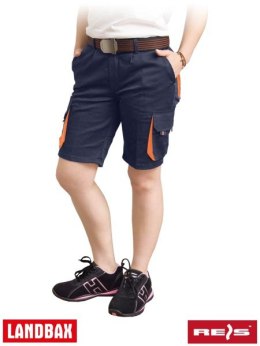 Elastyczne spodnie ochronne do pasa z krótkimi nogawkami, damskie granatowo-pomarańczowe