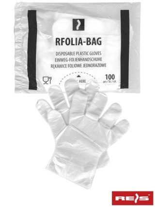 RFOLIA-BAG RĘKAWICE FOLIOWE JEDNORAZOWE - 100 szt., transparentne