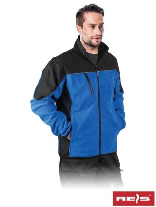 POLAR-SHELL Bluza polarowa ze wstawkami z tkaniny softshell niebiesko-czarna