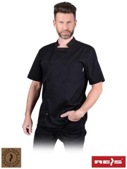 FUCO - Bluza kucharksa męska z krótkimi rękawami, czarna