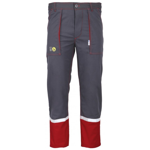 Spodnie do pasa GZ3 Duo szaro-czerwone antyelektrostatyczne