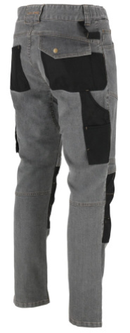 Spodnie Jeansowe do pasa szare L40542 SLIM FIT z czarnymi wstawkami i stretchem