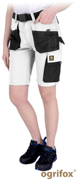 Spodnie do pasa FIO z krótkimi nogawkami, damskie, białe