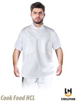 Bluza biała z krótkim rękawem, wciągana przez głowę, bez guzików