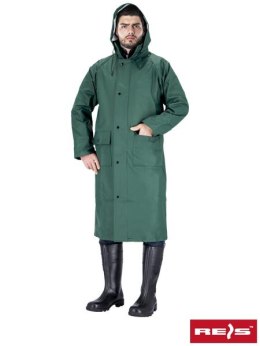 Płaszcz przeciwdeszczowy z kapturem PU/PCV, gruby, elastyczny, zielony PPDPU Reis