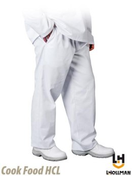 LH-FOOD_TRO Spodnie męskie w kolorze białym z gumką w pasie -