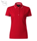 Koszulka polo damska 253 Malfini , krój slim-fit z bocznymi szwami, kołnierzyk i mankiety z kontrastowym paskiem