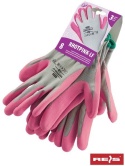 rękawice robocze damskie RHOTPINK-LF rozmiar 6,7,8,9 , powlekane, różowe