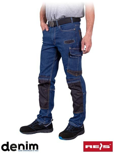 Spodnie robocze jeansowe - elastyczne JEANS303-T granatowe