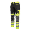 spodnie ostrzegawcze Slim Fit do pasa z ciemnymi nogawkami, żołto-czarne