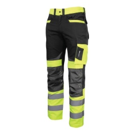 spodnie ostrzegawcze Slim Fit do pasa z ciemnymi nogawkami, żołto-czarne