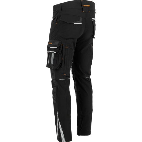 Spodnie robocze męskie do pasa slim fit czarne stretch Lahti pro l40558 Spodnie robocze męskie do pasa slim fit czarne stretch Lahti pro l40558