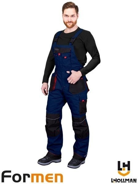 Spodnie ocieplane LH-FMNW-B GRANATOWE typu ogrodniczki