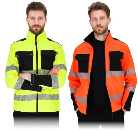 Lekka kurtka męska softshell PRIZMAT odblaskowa