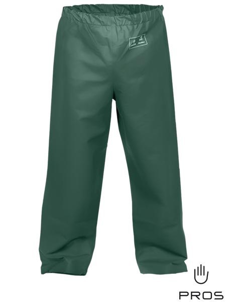 Spodnie przeciwdeszczowe do pasa PROS, ZIELONE