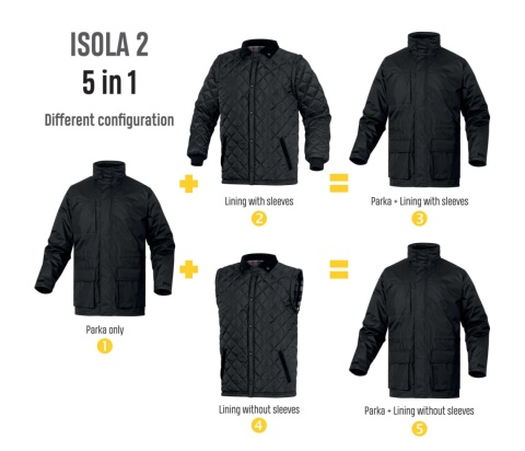 Wielofunkcyjna ocieplana kurtka DELTA PLUS ISOLA2, przeciwdeszczowa