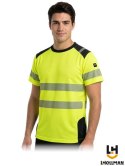 T-shirt ostrzegawczy z siateczki TSVIS, męski. żółto-czarny