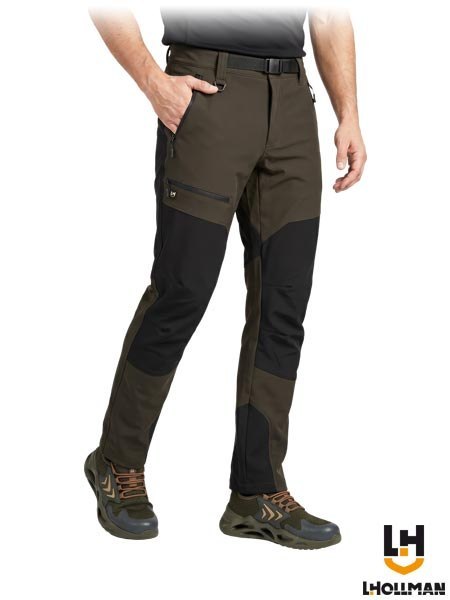 Spodnie do pasa JARD, khaki, z paskiem