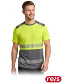 T-shirt ostrzegawczy z siateczki IGUANA żółto-szary