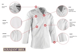 BLUZA ROZPINANA DAMSKA HACCP KRAJAN 100% BAWENA